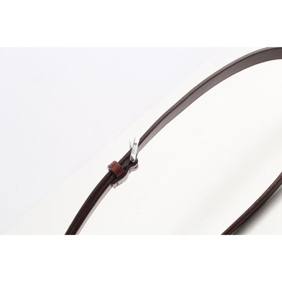 COACH Brown Cowhide Leather Skinny Dress Belt Silver Buckle Women’s Size L - Picture 13 of 13